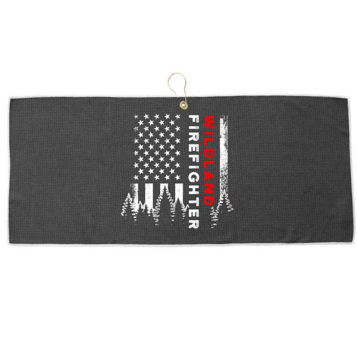 Wildland Firefighter Us Flag Fire Large Microfiber Waffle Golf Towel