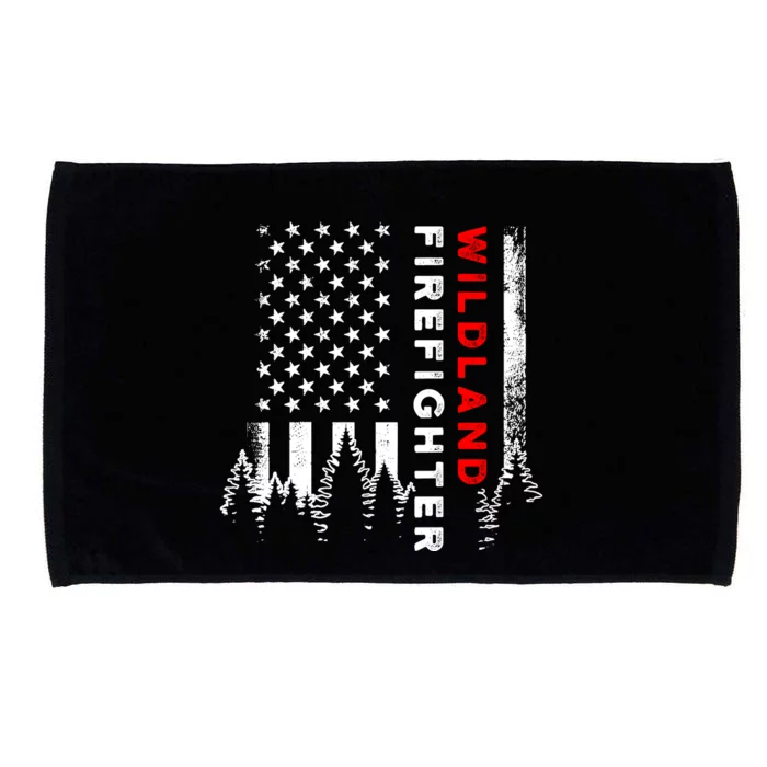 Wildland Firefighter Us Flag Fire Microfiber Hand Towel