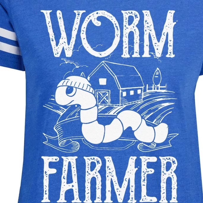 Worm Farmer Vermiculture Gardening funny Farming Enza Ladies Jersey Football T-Shirt