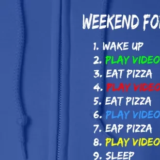 Weekend Forecast Video Games And Pizza Gamer Tee Gift Full Zip Hoodie