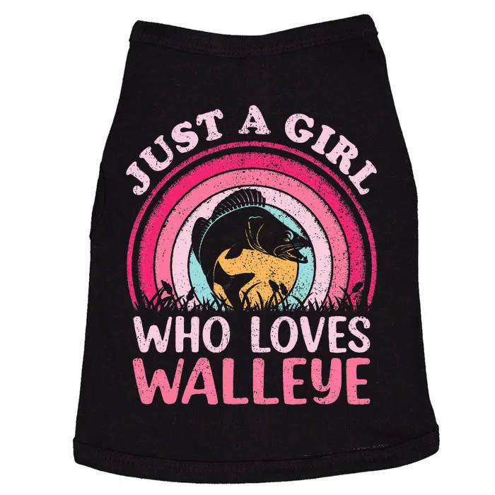 Walleye Fish Vintage Retro Just A Girl Who Loves Walleye Doggie Tank