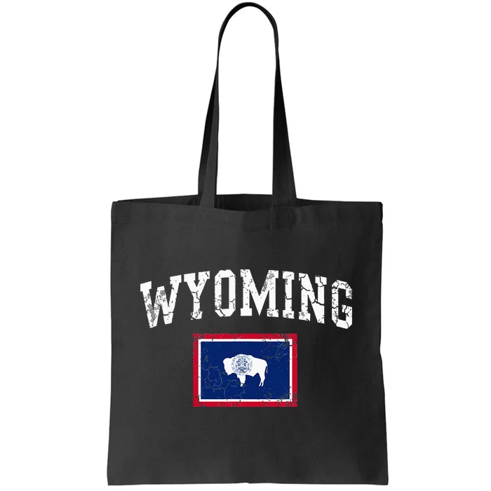 Wyoming Flag Vintage Fade Tote Bag