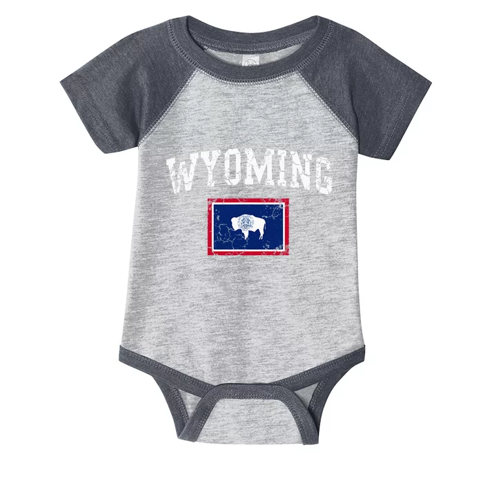 Wyoming Flag Vintage Fade Infant Baby Jersey Bodysuit