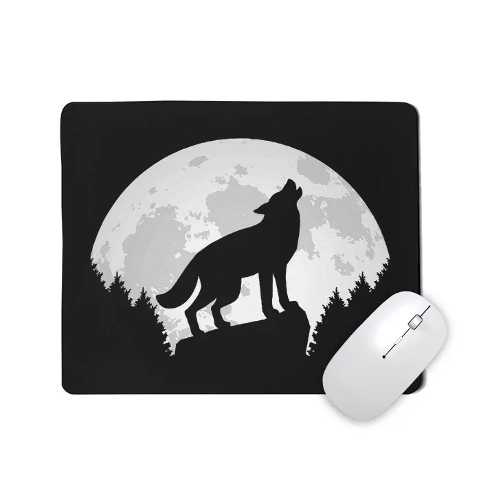 Wolf Forest Wildlife Wild Animal Wilderness Wolves Moon Mousepad