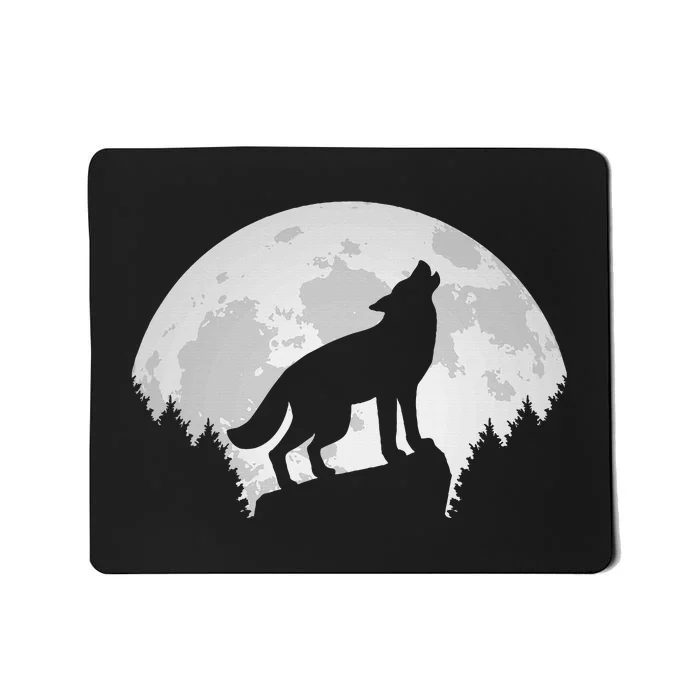 Wolf Forest Wildlife Wild Animal Wilderness Wolves Moon Mousepad