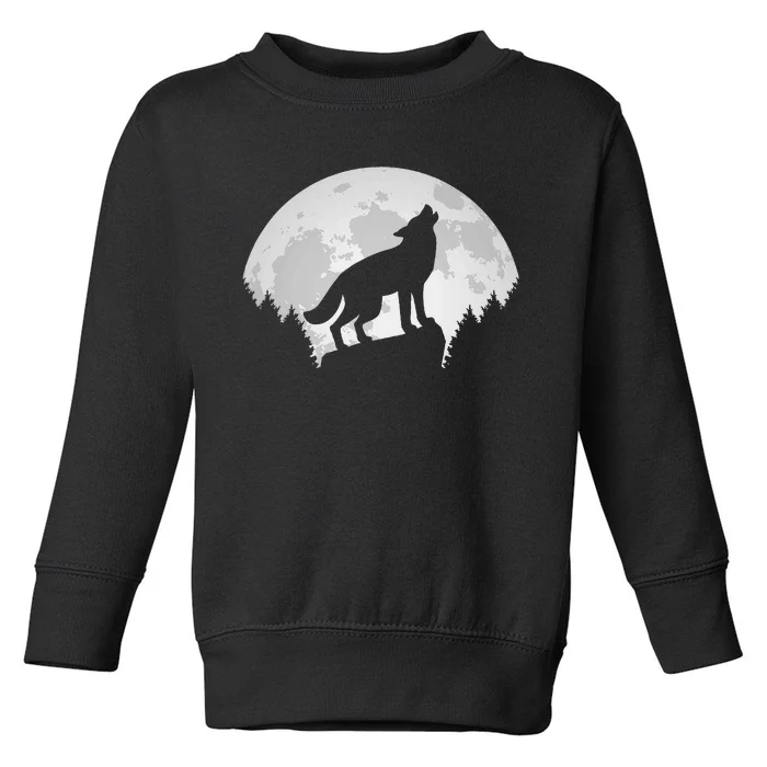 Wolf Forest Wildlife Wild Animal Wilderness Wolves Moon Toddler Sweatshirt