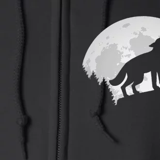 Wolf Forest Wildlife Wild Animal Wilderness Wolves Moon Full Zip Hoodie