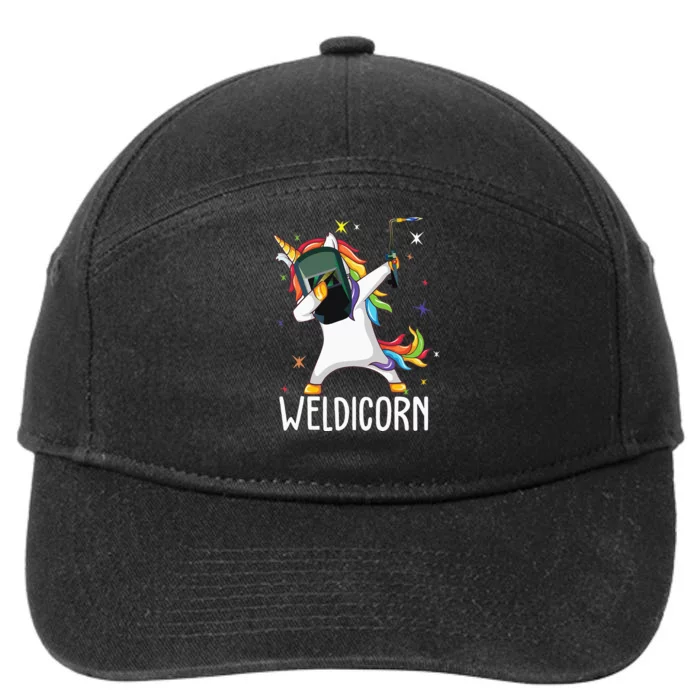 Weldicorn Funny Welder Unicorn Dabbing 7-Panel Snapback Hat