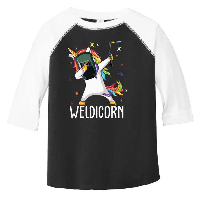 Weldicorn Funny Welder Unicorn Dabbing Toddler Fine Jersey T-Shirt