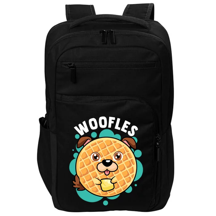 Woofles Funny Waffle Dog Lover Pun Foodie Graphic Joke Gift Impact Tech Backpack