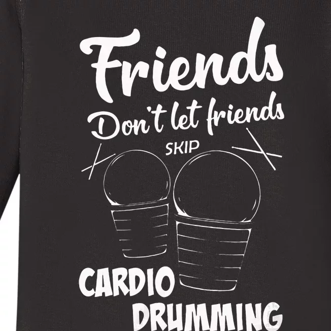 Womens Friends Workout Fitness Cardio Drumming Baby Long Sleeve Bodysuit