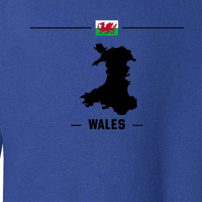 Welsh Flag With Map And Name Of The Country Wales Great Gift Toddler Sweatshirt