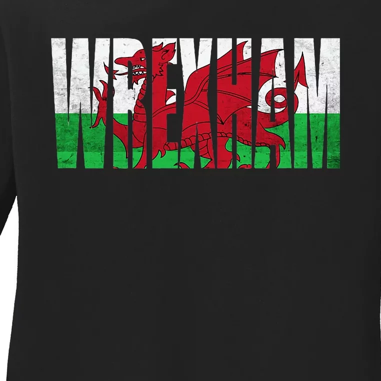 Wales Flag Welsh Dragon Gifts Apparel Merch Souvenir Ladies Long Sleeve Shirt