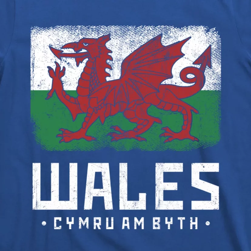 Wales Flag Welsh Dragon Banner Cymru Am Byth Welsh Gift T-Shirt