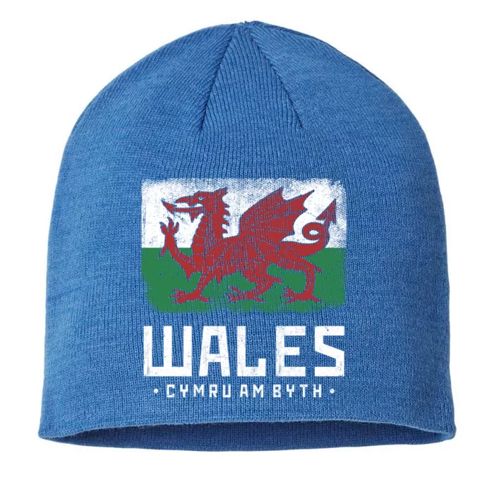 Wales Flag Welsh Dragon Banner Cymru Am Byth Welsh Gift 8 1/2in Sustainable Knit Beanie