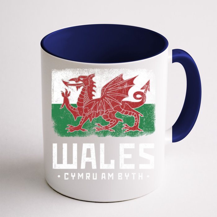 Wales Flag Welsh Dragon Banner Cymru Am Byth Welsh Gift Front & Back Coffee Mug