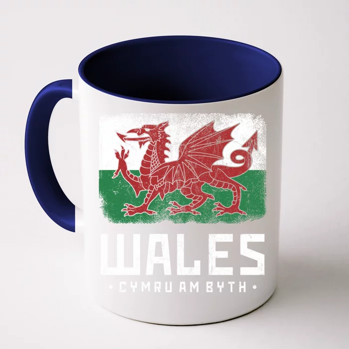 Wales Flag Welsh Dragon Banner Cymru Am Byth Welsh Gift Front & Back Coffee Mug