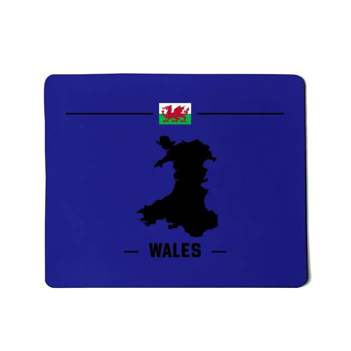 Welsh Flag With Map And Name Of The Country Wales Funny Gift Mousepad