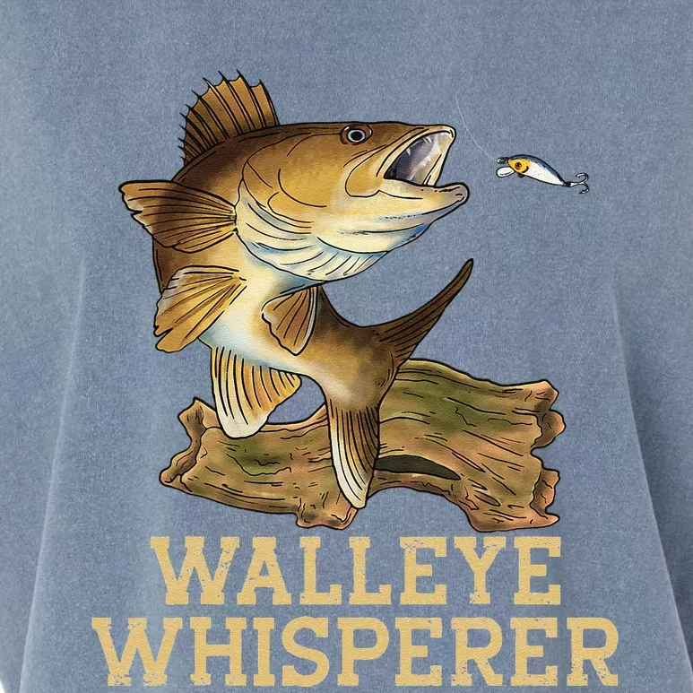 Walleye Fishing Walleye Whisperer Fishing Lure Garment-Dyed Women's Muscle Tee