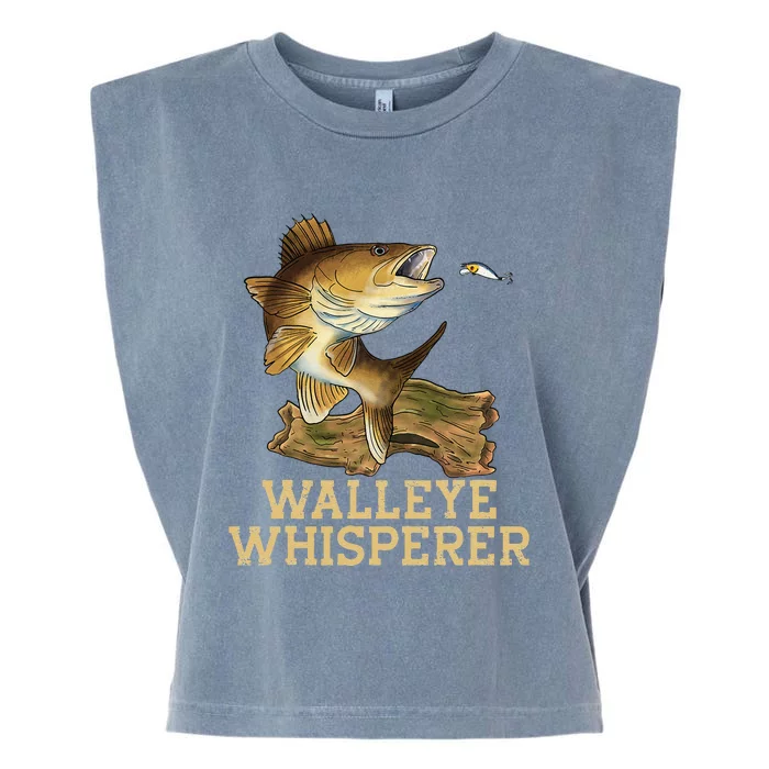 Walleye Fishing Walleye Whisperer Fishing Lure Garment-Dyed Women's Muscle Tee