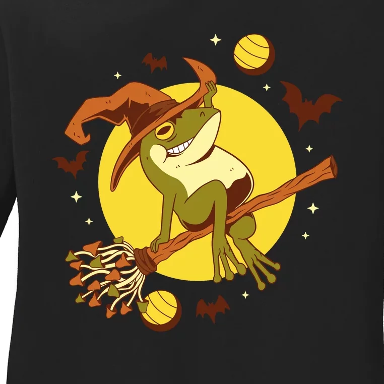 Witch Frog Ladies Long Sleeve Shirt