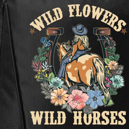 Wild Flowers Wild Horses Cowgirl City Backpack