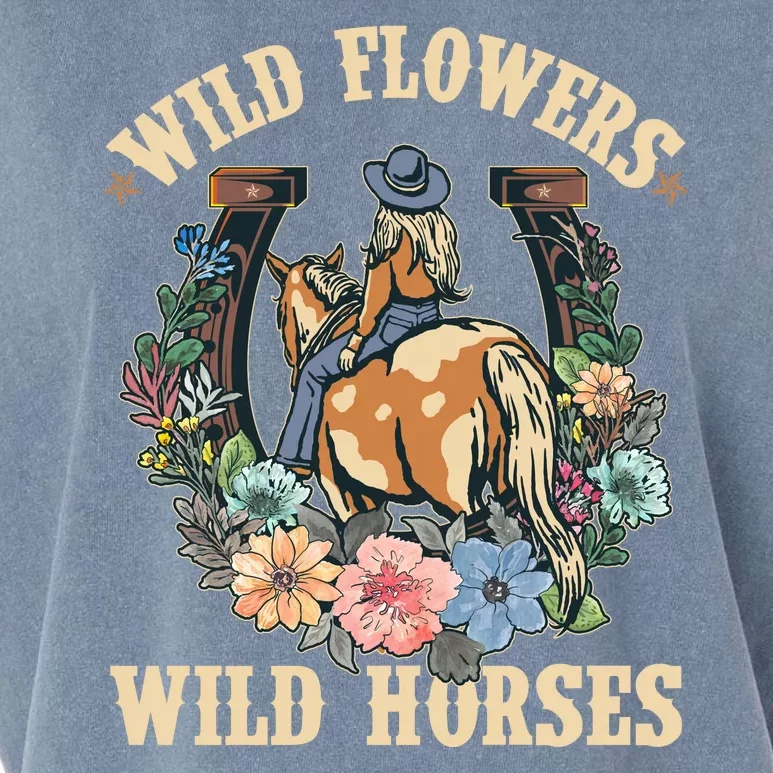 Wild Flowers Wild Horses Cowgirl Garment-Dyed Women's Muscle Tee