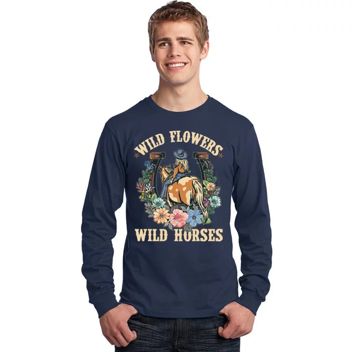 Wild Flowers Wild Horses Cowgirl Tall Long Sleeve T-Shirt