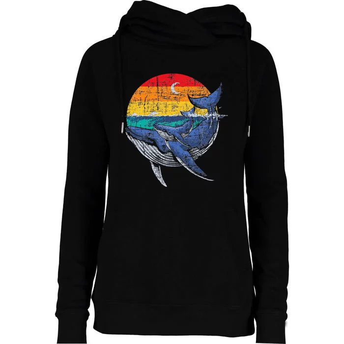 Whale Family Whale Lover Whales Aquarist Marine Biologist Womens Funnel Neck Pullover Hood