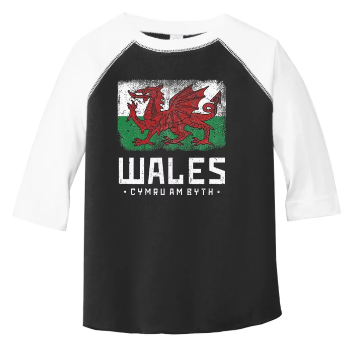 Wales Flag Welsh Dragon Banner Cymru Am Byth Welshman Toddler Fine Jersey T-Shirt