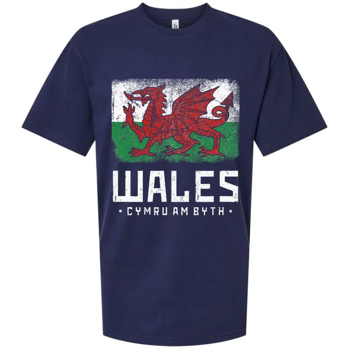 Wales Flag Welsh Dragon Banner Cymru Am Byth Welshman Sueded Cloud Jersey T-Shirt