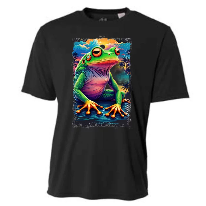 Watercolor Frog Cooling Performance Crew T-Shirt