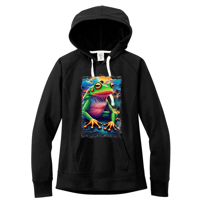 Watercolor Frog Women's Fleece Hoodie