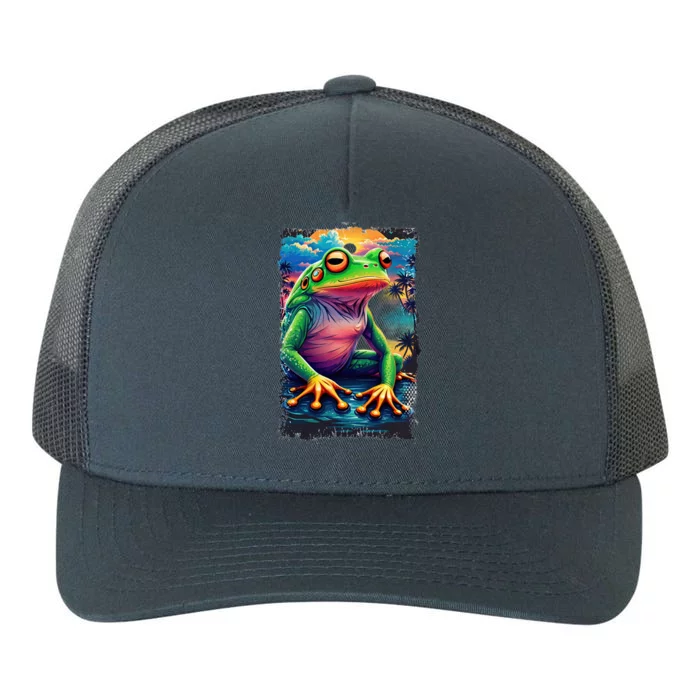 Watercolor Frog Yupoong Adult 5-Panel Trucker Hat