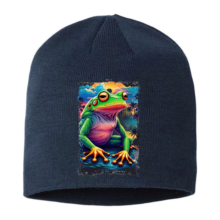 Watercolor Frog 8 1/2in Sustainable Knit Beanie