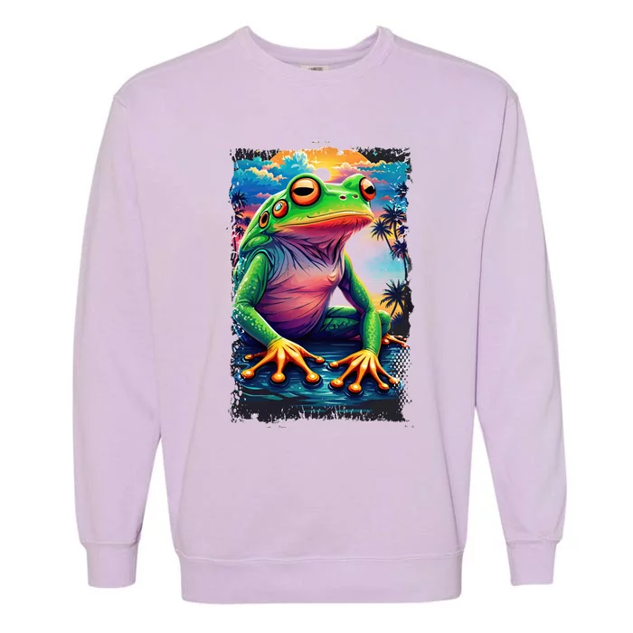 Watercolor Frog Garment-Dyed Sweatshirt