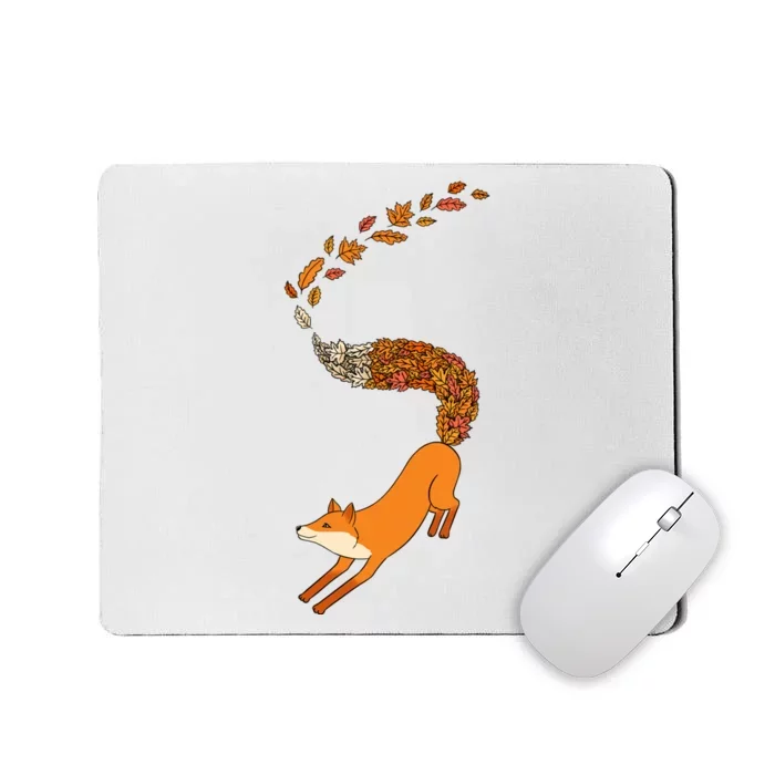 Whimsical Fox With Falling Leaves Mousepad