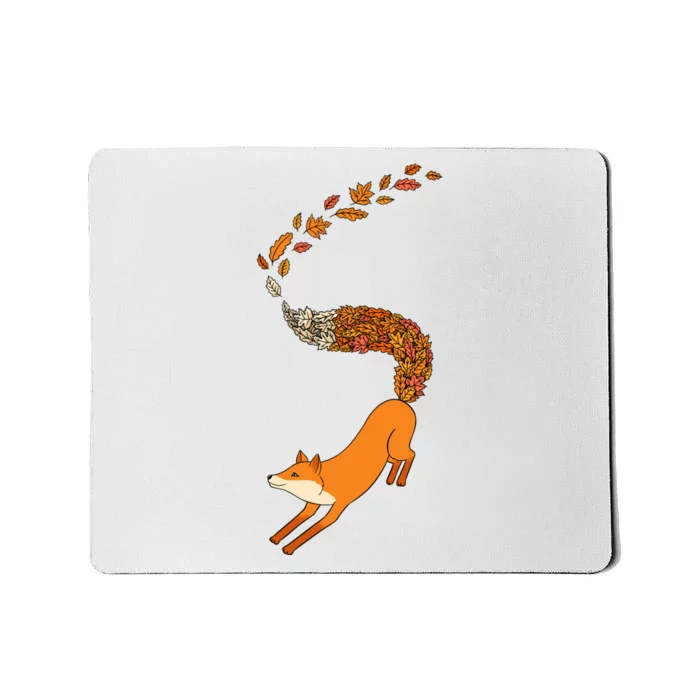 Whimsical Fox With Falling Leaves Mousepad