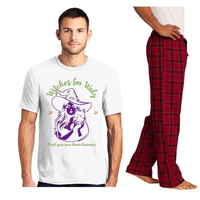 Witches For Walz 2024 Halloween Spooky Election Mind Your Own Damn Business Pajama Set