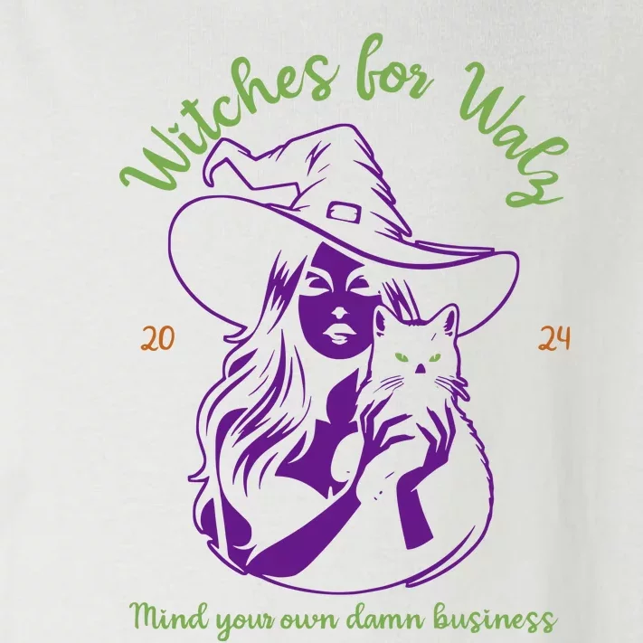 Witches For Walz 2024 Halloween Spooky Election Mind Your Own Damn Business Toddler Long Sleeve Shirt