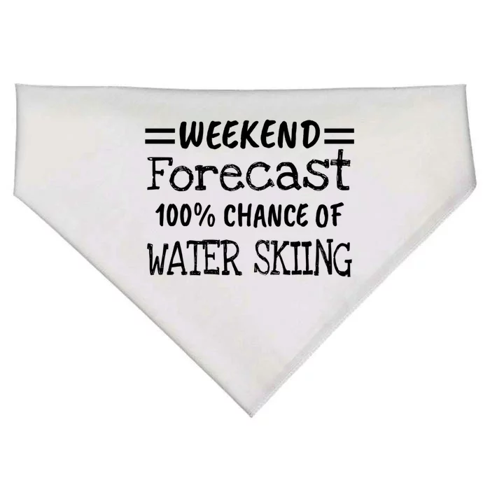 Weekend Forecast Water Skiing Gift USA-Made Doggie Bandana