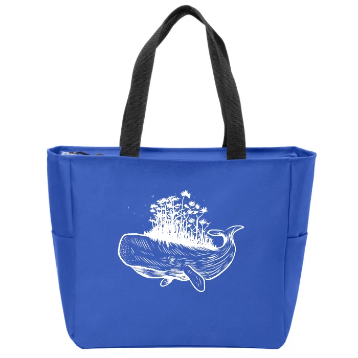 Whale Forest Zip Tote Bag