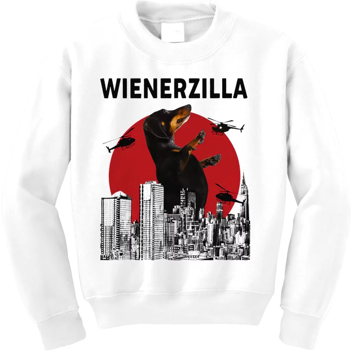 Wienerzilla Funny Wiener Dog Dachshund Lovers MOTHER'S Kids Sweatshirt