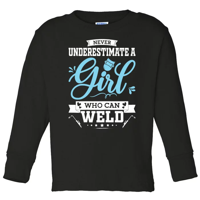 Wo Funny Welder Stuff Woman Welding Gear For Girls Toddler Long Sleeve Shirt