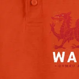 Wales Flag Welsh Dragon Baner Cymru Am Byth Welsh Gift Dry Zone Grid Performance Polo