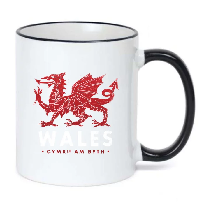 Wales Flag Welsh Dragon Baner Cymru Am Byth Welsh Gift Black Color Changing Mug