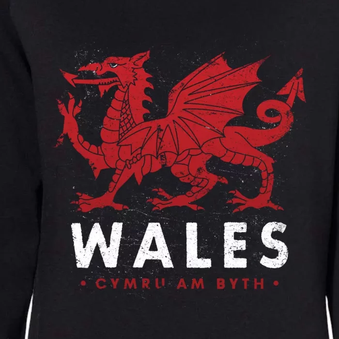 Wales Flag Welsh Dragon Baner Cymru Am Byth Welsh Gift Womens California Wash Sweatshirt