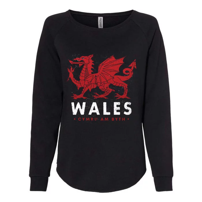 Wales Flag Welsh Dragon Baner Cymru Am Byth Welsh Gift Womens California Wash Sweatshirt