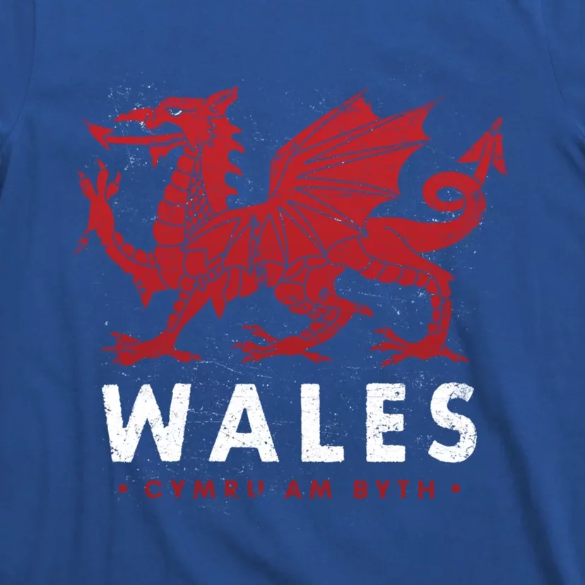 Wales Flag Welsh Dragon Baner Cymru Am Byth Welsh Gift T-Shirt