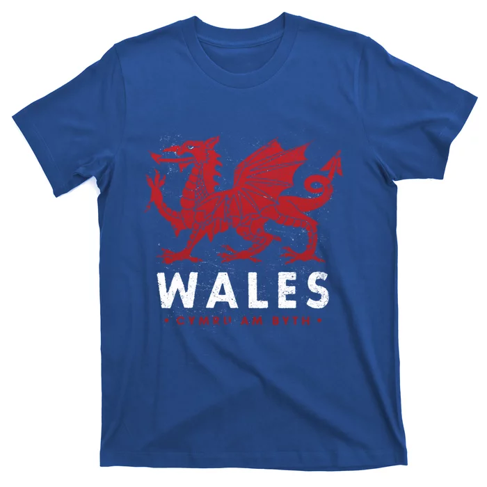 Wales Flag Welsh Dragon Baner Cymru Am Byth Welsh Gift T-Shirt